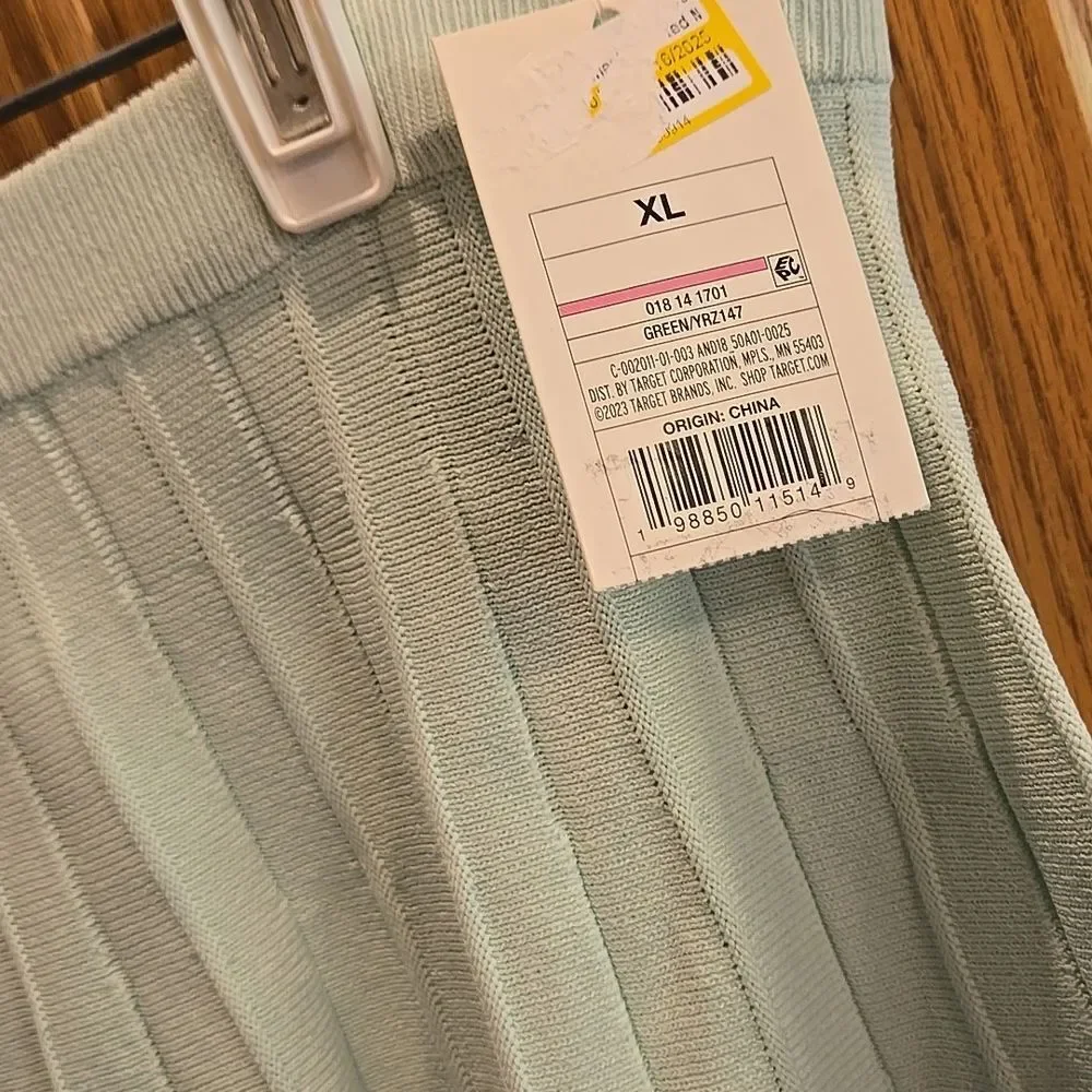 Womens Xlarge Pleated Sweater Skirt A New Day Mint Green Fall Size Xl - Picture 7 of 16